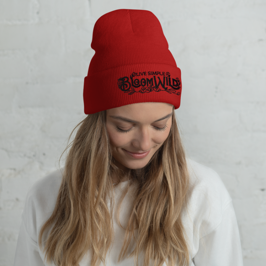 Live Simple Bloom Wild Embroidered Knit Hat