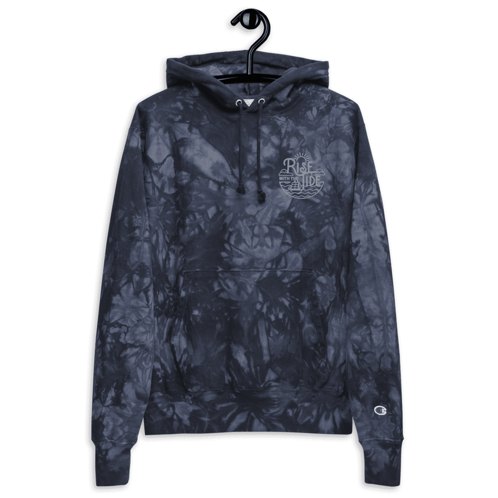 Rise With The Tide Embroidered Tie-Dye Hoodie